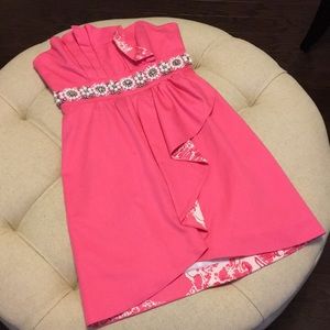 Lilly Pulitzer Strapless Hot Pink Dress